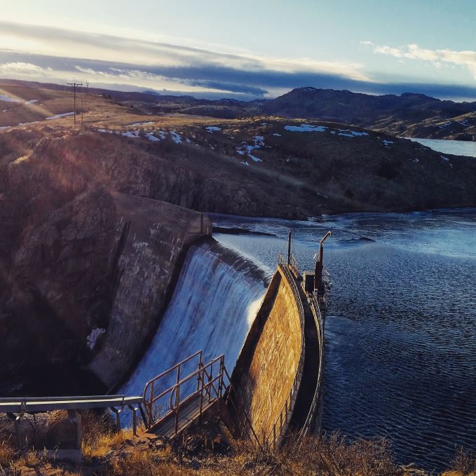Halligan Reservoir spilling