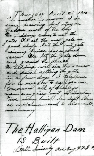 Engineer's diary May 28, 1910